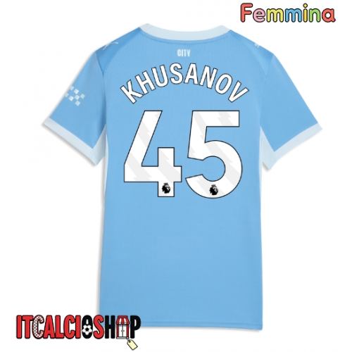 Manchester City Abdukodir Khusanov #45 Prima Maglia Femmina 2026-27 Manica Corta